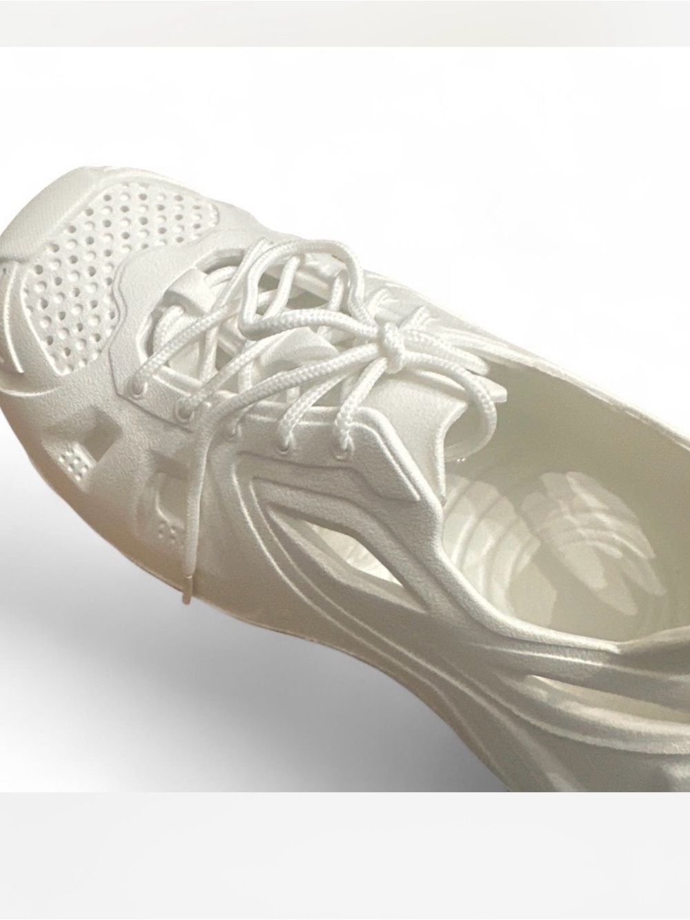 Wallis White Knit Lace-Up Women's Sneaker - All-White